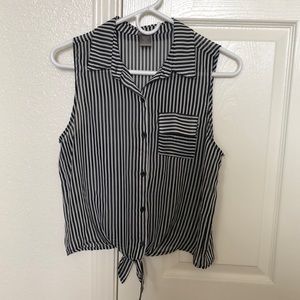 Black and white striped see through